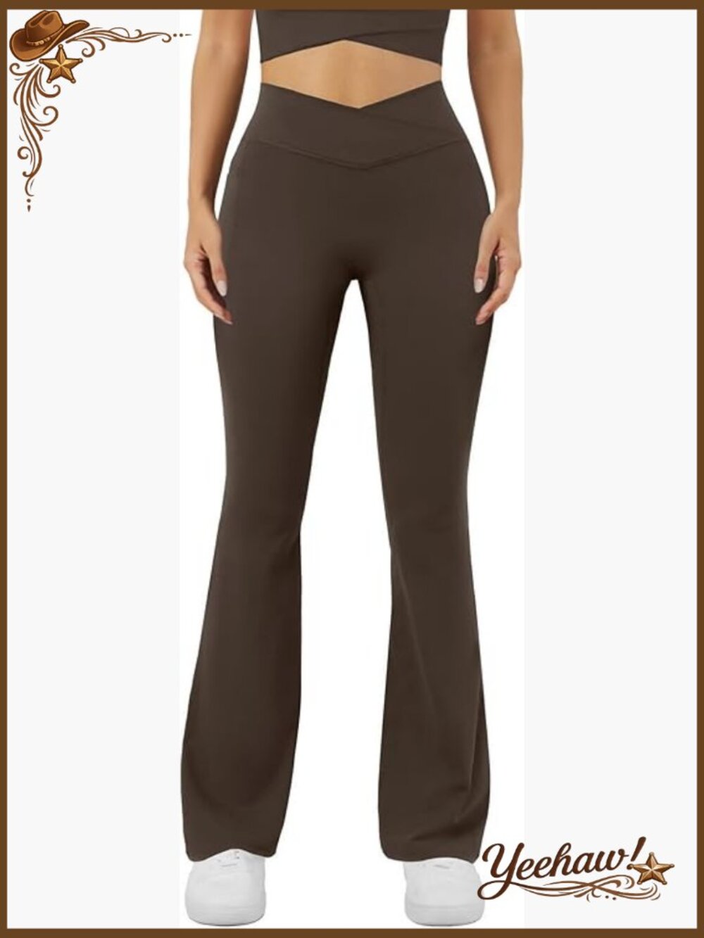 High Waist Flare Leggings with Pockets, 4-Way Stretch, Yoga Workout Pants